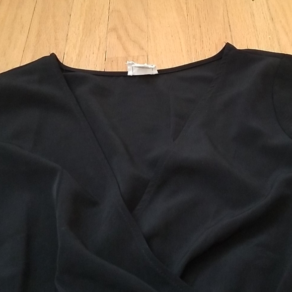 Black V-Neck Romper, Long Sleeve - Picture 2 of 8